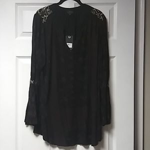 Lucky Brand maroon and black boho top NWT Size 2x